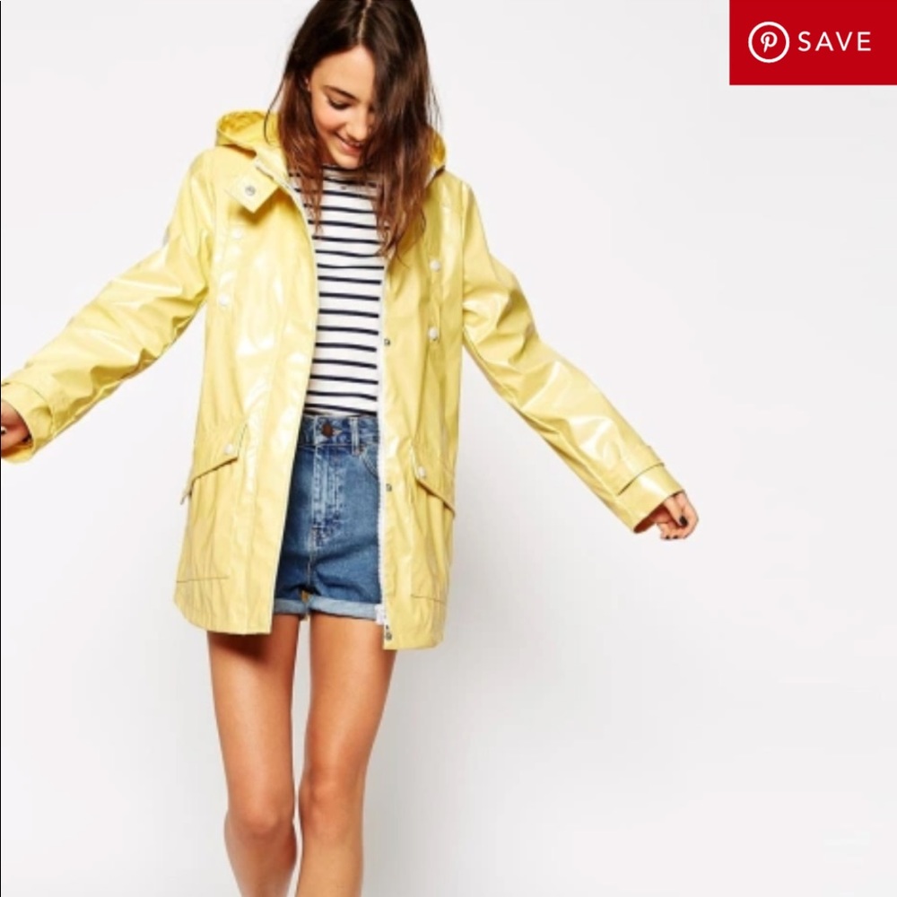 ASOS petite high shine rain trench
